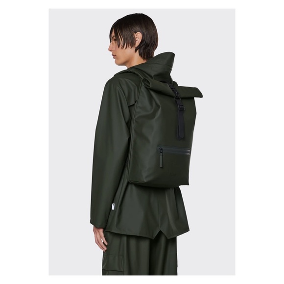 New! RAINS Waterproof Rolltop Rucksack Backpack - Picture 2 of 13